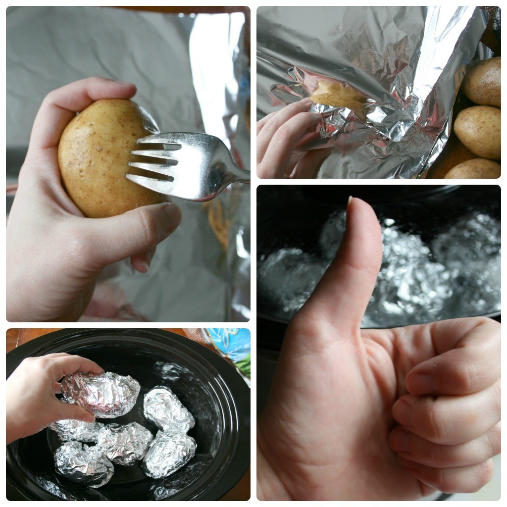 Crockpot Baked Potato Steps