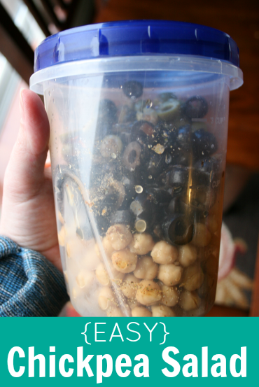 Easy Chickpea salad via FamilyFreshMeals.com