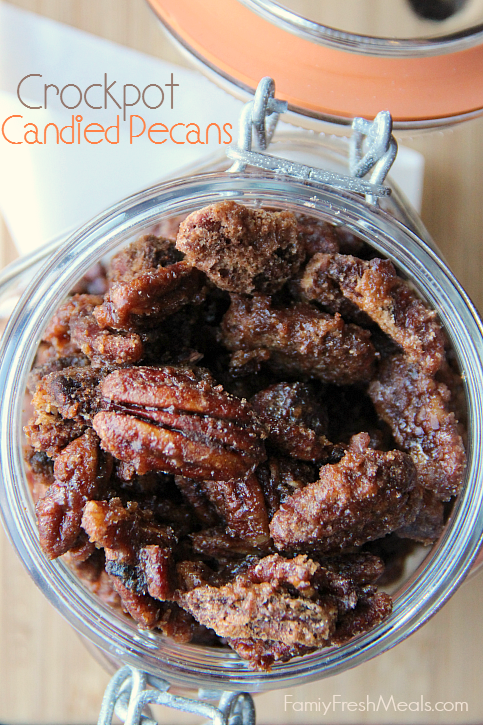 Crockpot Candied Pecans - FamilyFreshMeals.com -