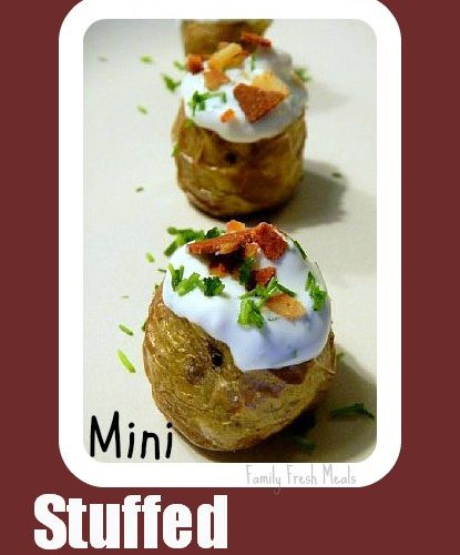 Mini Stuffed Potatoes on a plate