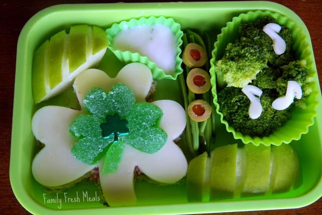 Top down picture of Irish Bento Lunchbox