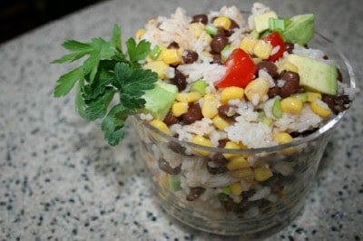 small bowl filled with Fiesta Rice Salad