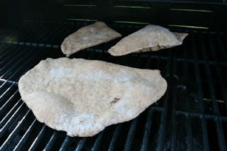 dough cooking on a grill
