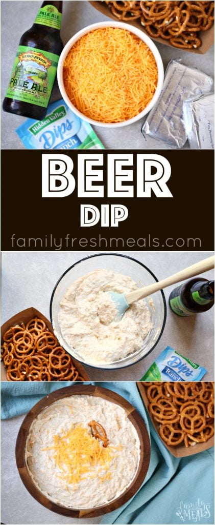 Beer Dip - collage image of beer dip recipe 