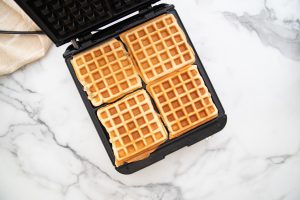 cooked pizza waffles