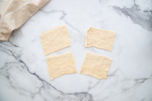 dough shaped into 4 rectangles