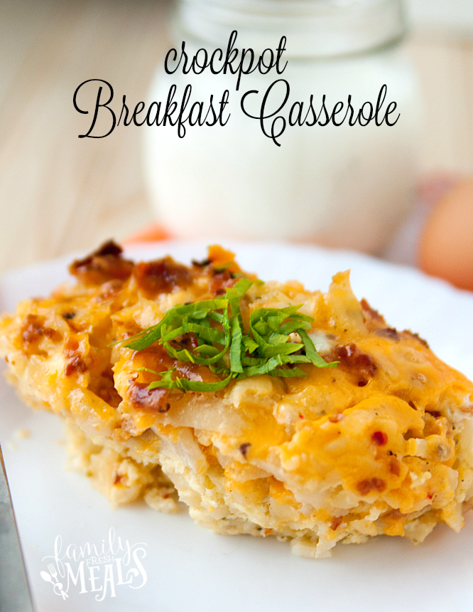 Crockpot Breakfast Casserole - FamilyFreshMeals.com -
