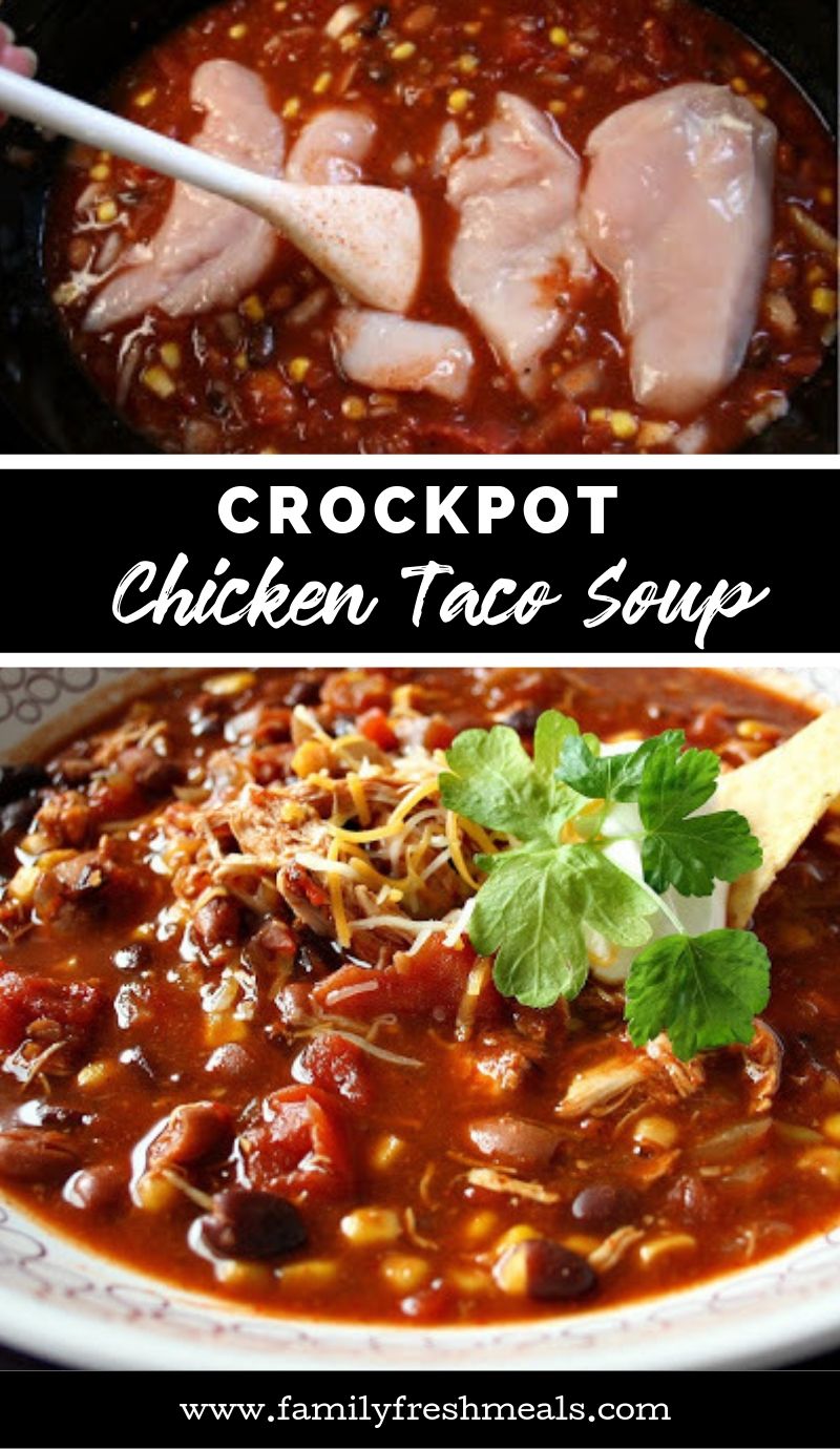 Crockpot Chicken Taco Soup (w/ vegetarian option) - Family Fresh Meals