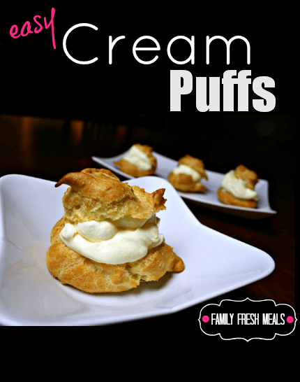 Easy Cream Puffs served on a white plate