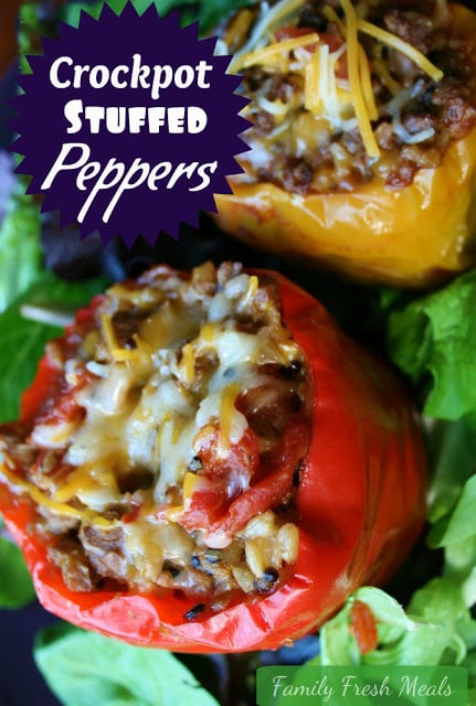 2 crockpot stuffed bell peppers