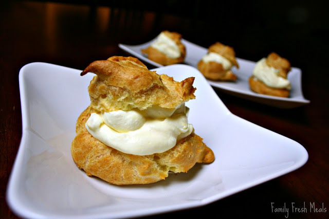 Easy Cream Puffs served on a white plate