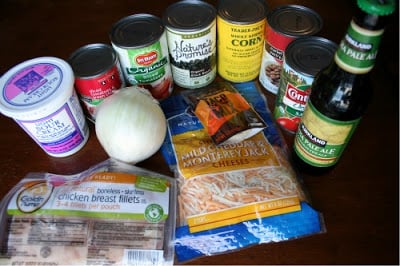 Crockpot Chicken Taco Soup - ingredients for soup