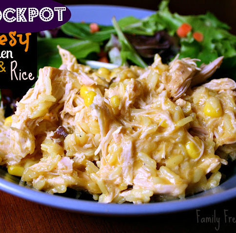 30 Easy Crockpot Recipes - Crockpot Cheesy Chicken & Rice