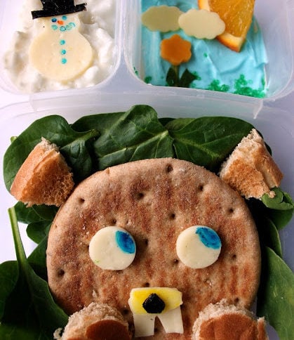 Top down picture of Groundhogs Day Lunchbox