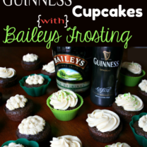 Guinness Chocolate Cupcakes with Baileys Cream Cheese Frosting