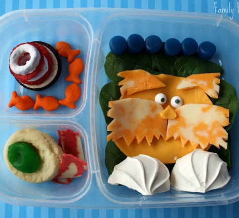 top down image of Dr. Seuss themed lunchbox