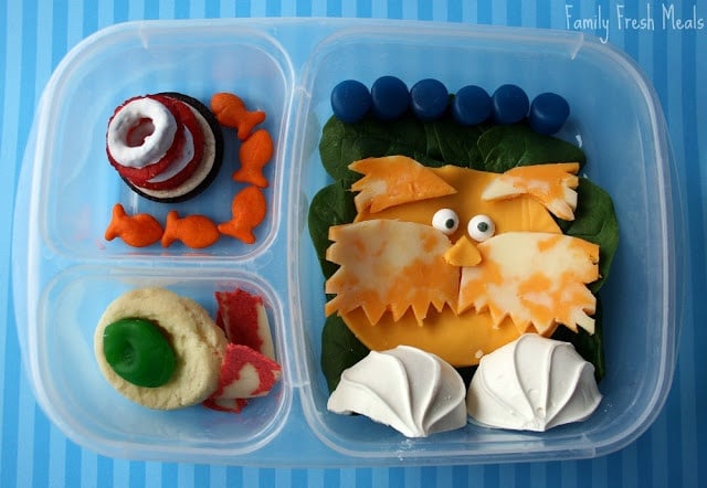 top down image of Dr. Seuss themed lunchbox