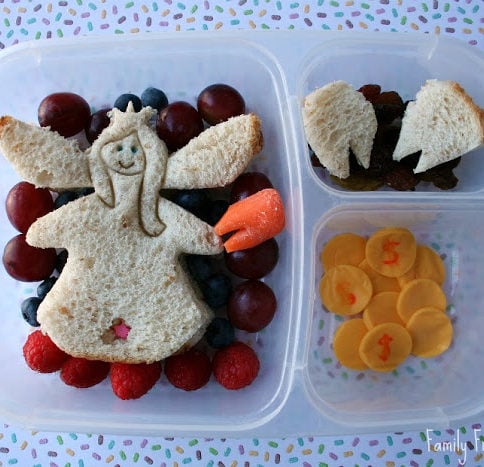 Top down image of a Tooth Fairy Themed lunchbox