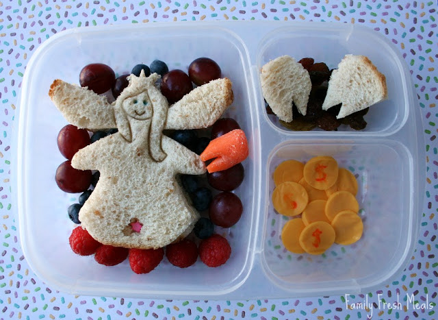 Top down image of a Tooth Fairy Themed lunchbox 