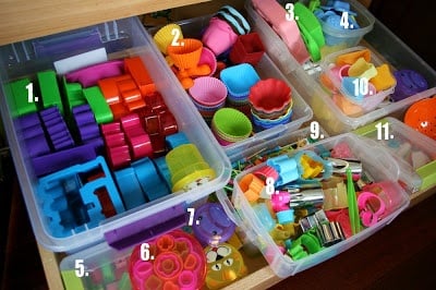 drawer full of lunch making supplies