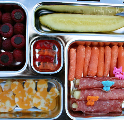 top down image of Antipasto themed lunchbox