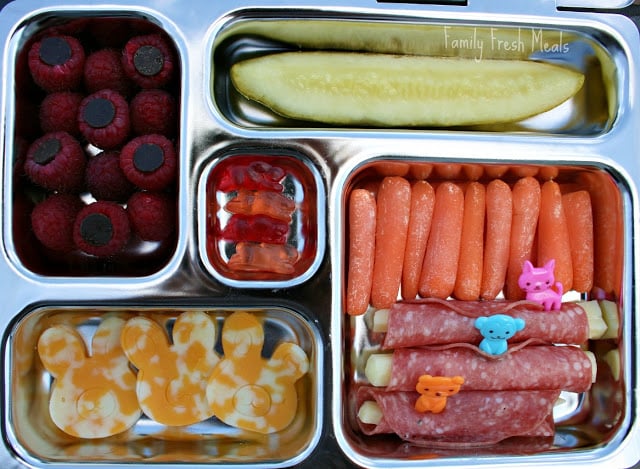 top down image of Antipasto themed lunchbox