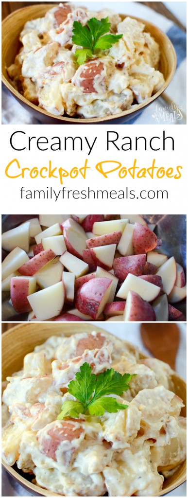 Creamy Ranch Crockpot Potatoes  via @familyfresh