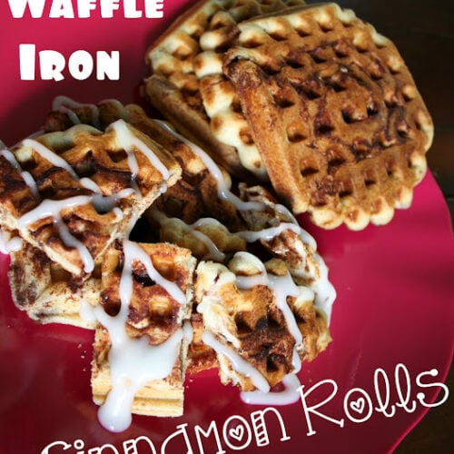 Cinnamon Roll Waffles on plate