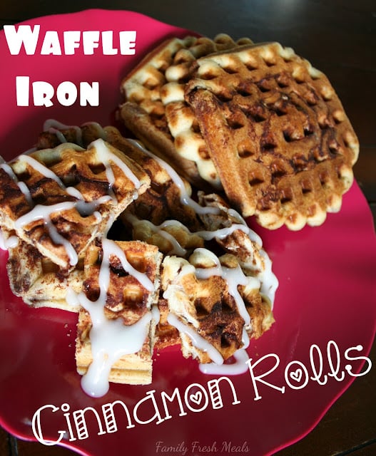This Cinnamon Rolls Waffles recipe transforms your cinnamon rolls in to crisp waffles in no time at all. via @familyfresh