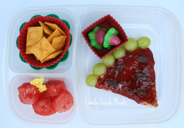 Top down image of watermelon themed lunchbox