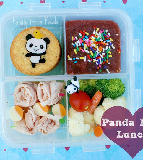 Top down image of Panda Bear themed Lunch