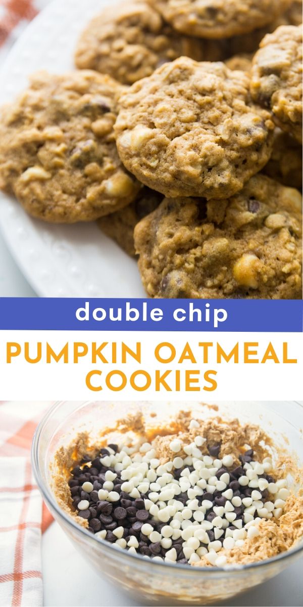 Double Chip Pumpkin Oatmeal Cookies recipe from Family Fresh Meals via @familyfresh