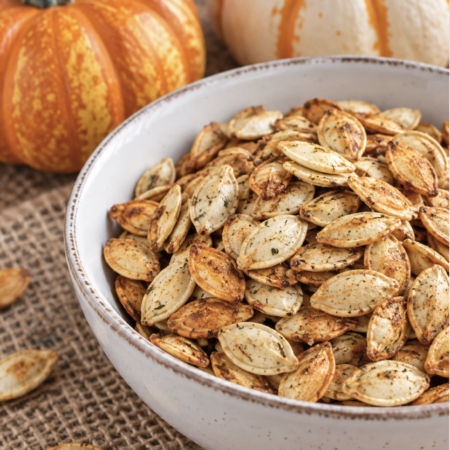 Ranch Roasted Pumpkin Seeds in a bowl