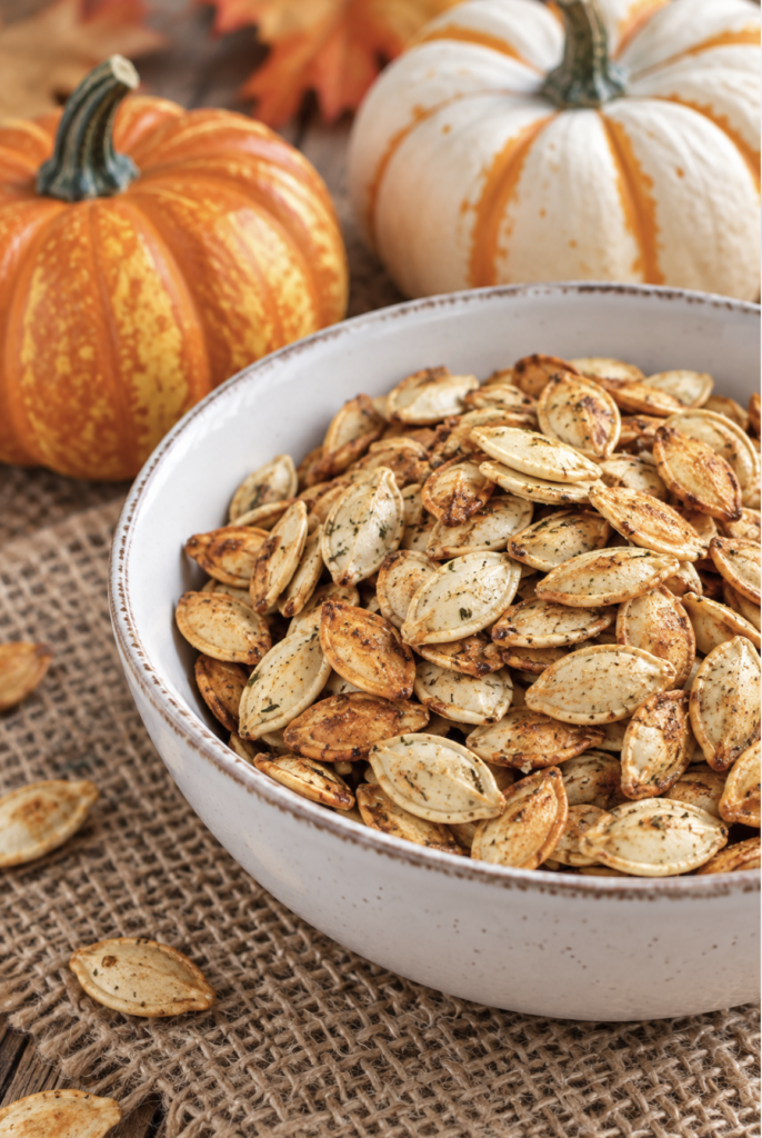 Ranch Roasted Pumpkin Seeds in a bowl