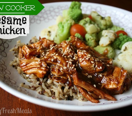 Crockpot Sesame Chicken - Healthy Slow Cooker Dinner