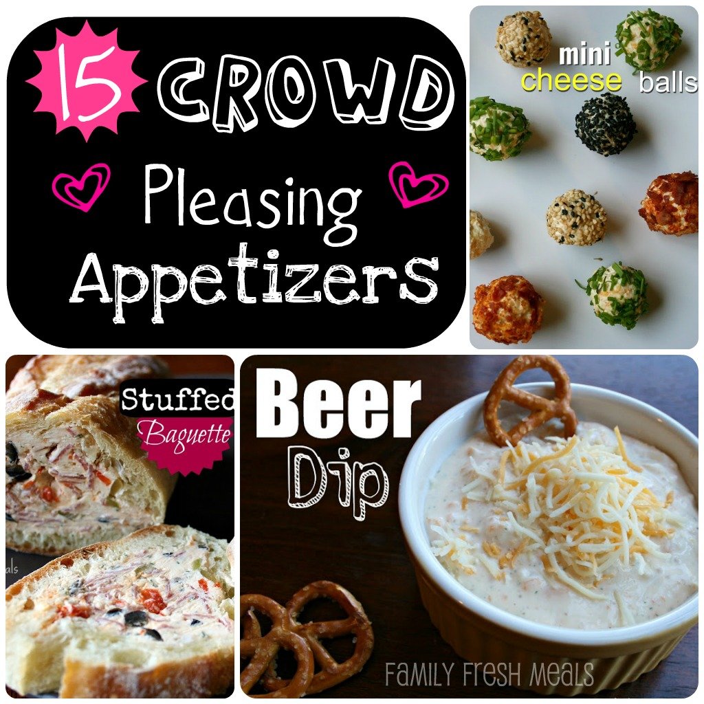 Collage image showing 3 of the 15 Crowd pleasing appetizers