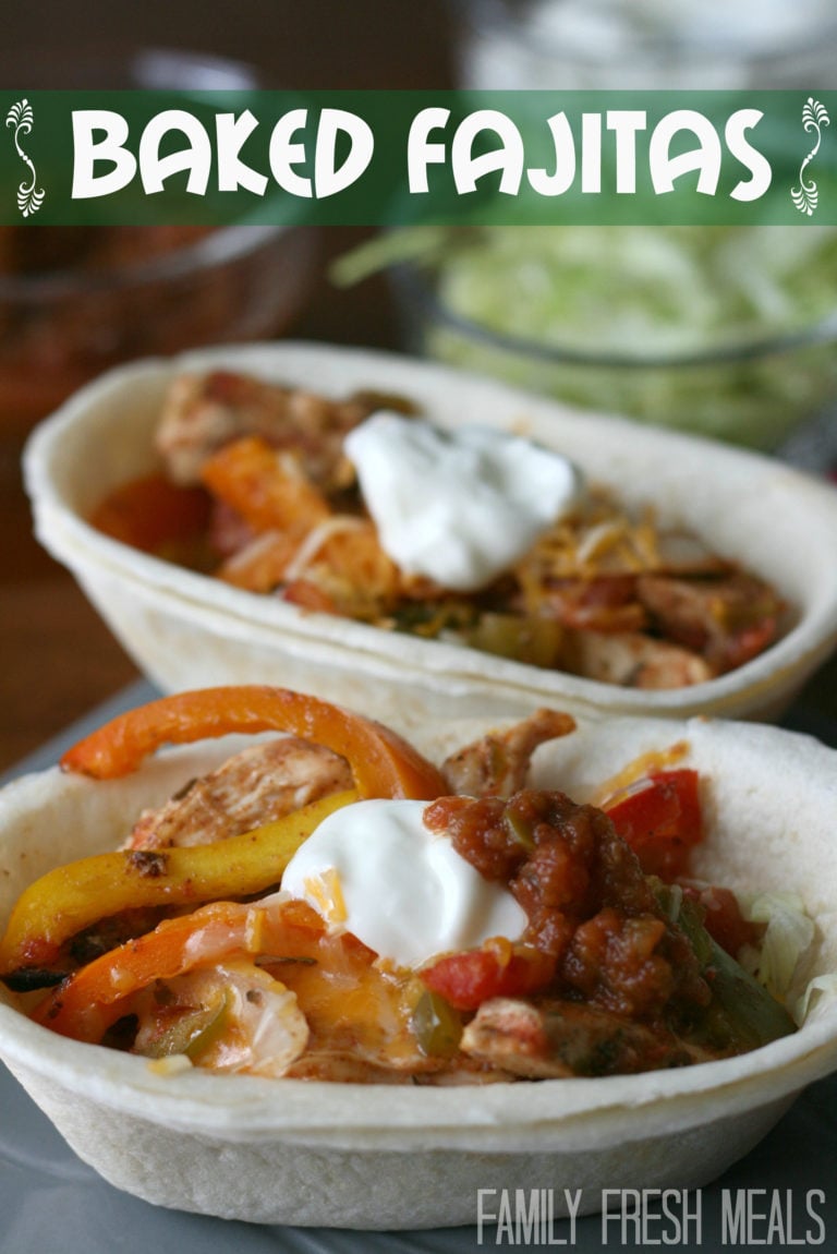 2 Baked Fajitas taco boats on a plate