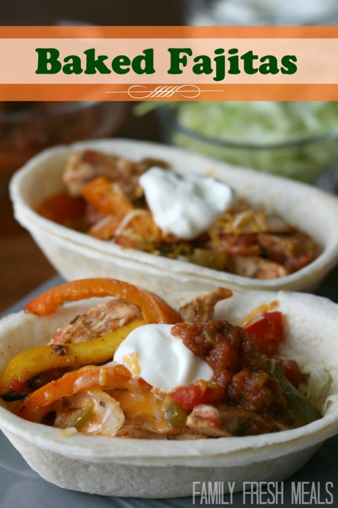 2 Baked Fajita taco boats on a plate