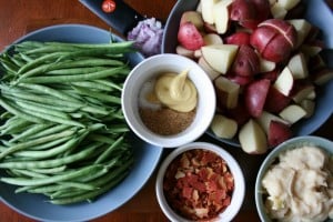 Creamy Crockpot Green Beans, Potatoes & Ham ingredients