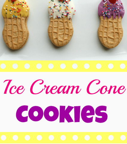 Ice Cream Cone Cookies on a white plate