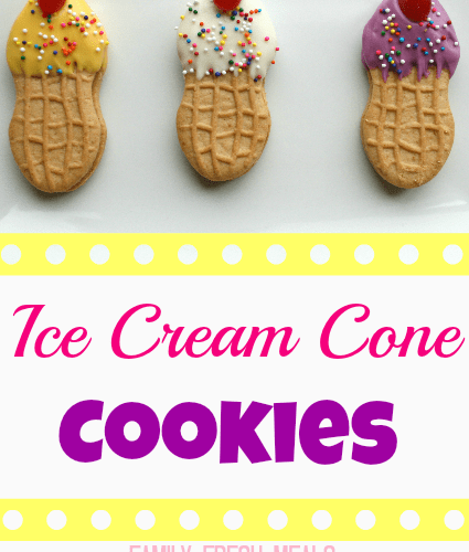 Ice Cream Cone Cookies on a white plate