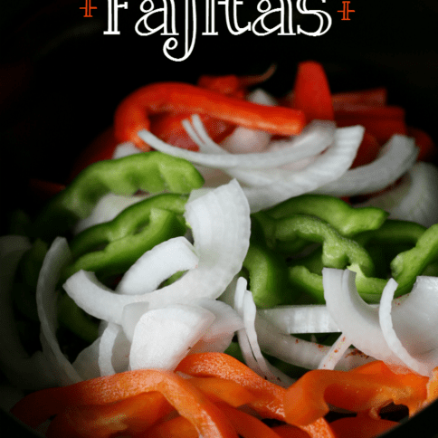 sliced bell pepper and onions in crockpot