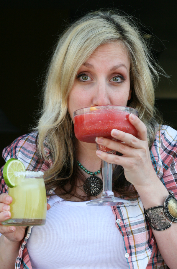 Woman Sipping on a margarita
