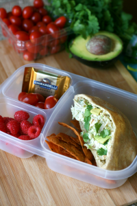 Healthy Avocado Chicken Salad - Packed for lunch