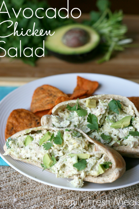 Avocado Greek Yogurt Chicken Salad Pita - FamilyFreshMeals.com