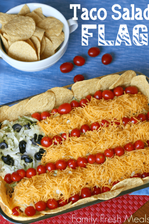 Top down image of Easy Taco Salad Flag