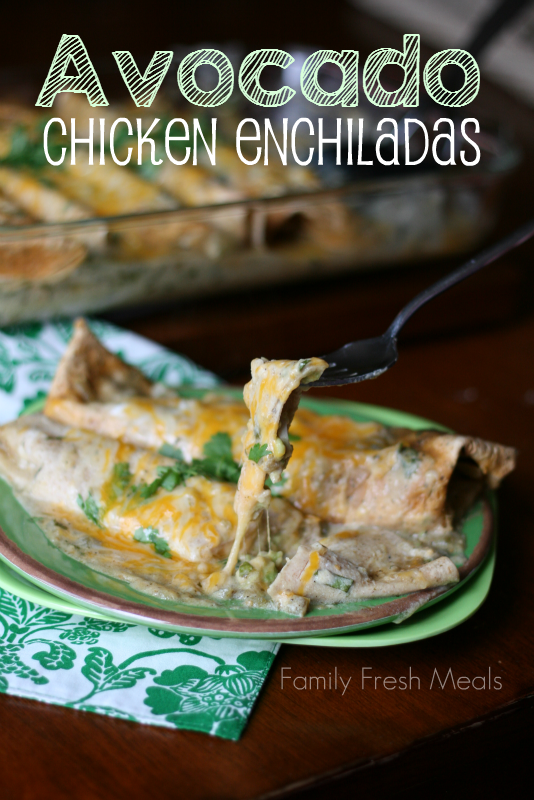 Avocado Chicken Enchiladas