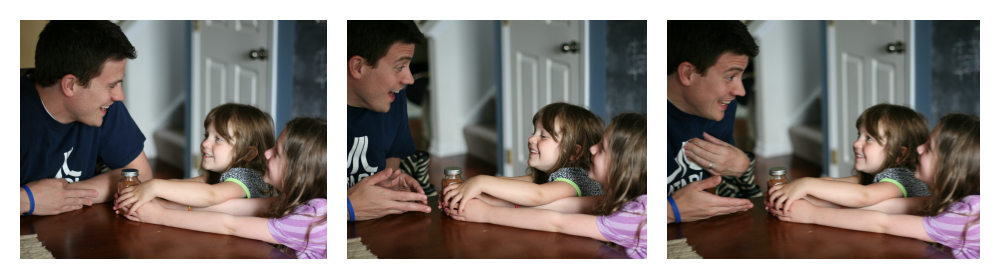 3 images showing 2 children giving their father the Best Burger and French Fry Seasoning 