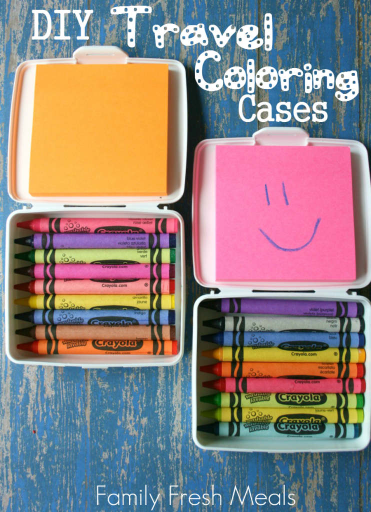 Top down image of DIY Travel Coloring Cases