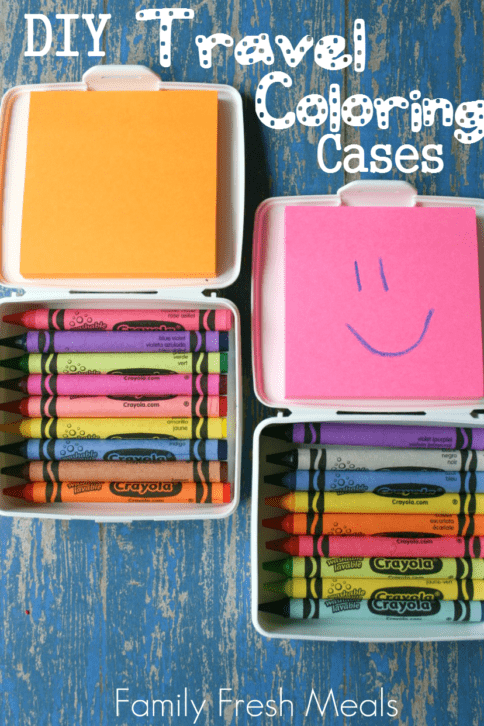 Top down image of DIY Travel Coloring Cases